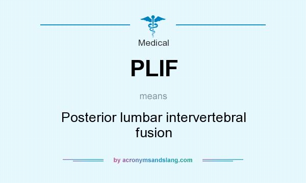 What does PLIF mean? It stands for Posterior lumbar intervertebral fusion