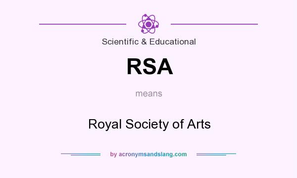 What does RSA mean? It stands for Royal Society of Arts