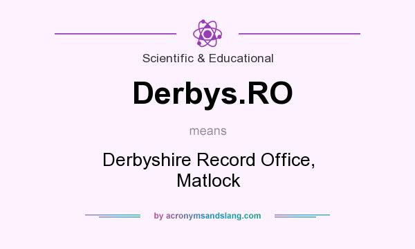 What does Derbys.RO mean? It stands for Derbyshire Record Office, Matlock