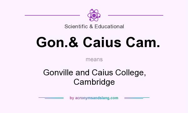 What does Gon.& Caius Cam. mean? It stands for Gonville and Caius College, Cambridge