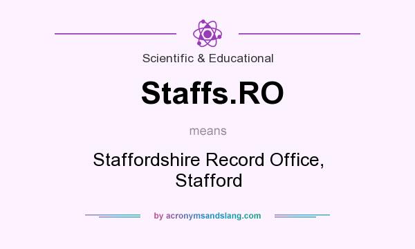 What does Staffs.RO mean? It stands for Staffordshire Record Office, Stafford