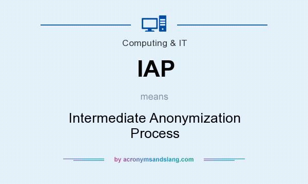 What does IAP mean? It stands for Intermediate Anonymization Process