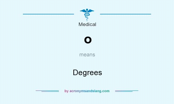 What does o mean? It stands for Degrees
