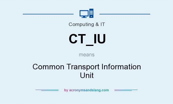 What does CT_IU mean? It stands for Common Transport Information Unit