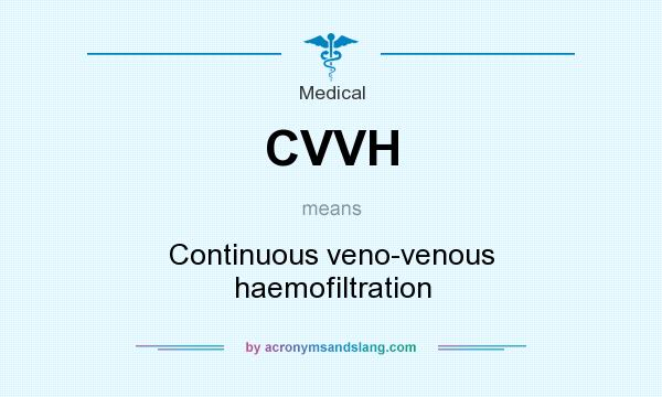 What does CVVH mean? It stands for Continuous veno-venous haemofiltration