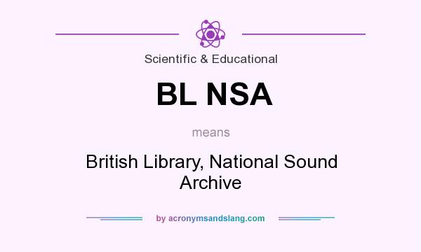What does BL NSA mean? It stands for British Library, National Sound Archive