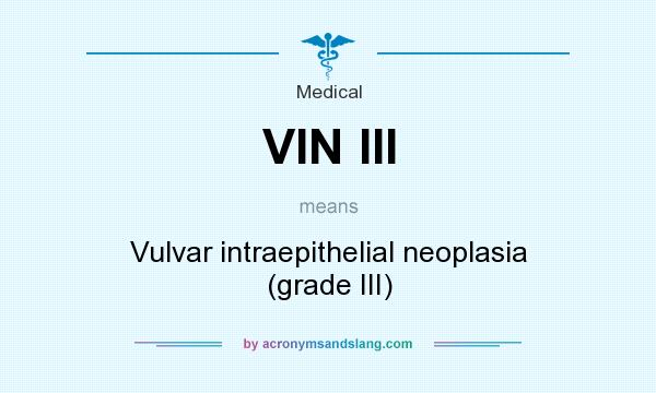 What does VIN III mean? It stands for Vulvar intraepithelial neoplasia (grade III)