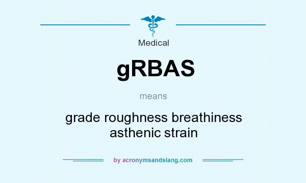 What does gRBAS mean? It stands for grade roughness breathiness asthenic strain