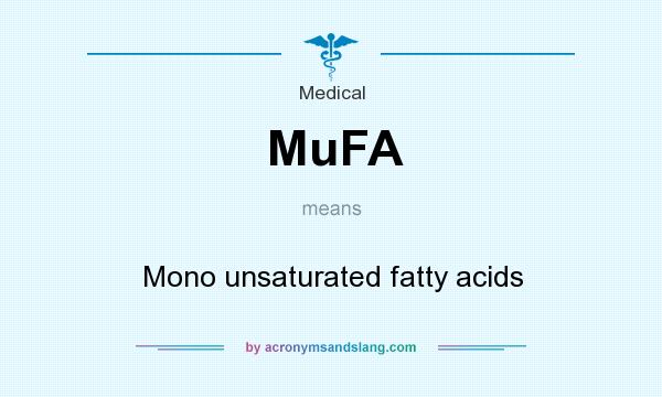 What does MuFA mean? It stands for Mono unsaturated fatty acids