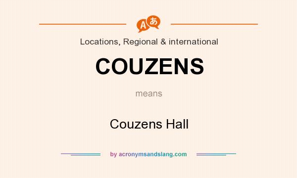 What does COUZENS mean? It stands for Couzens Hall