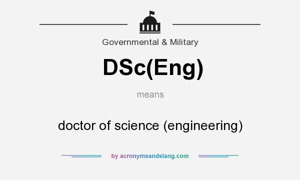 What does DSc(Eng) mean? It stands for doctor of science (engineering)