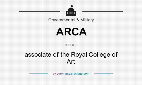 What does ARCA mean? It stands for associate of the Royal College of Art