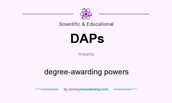 What does DAPs mean? It stands for degree-awarding powers