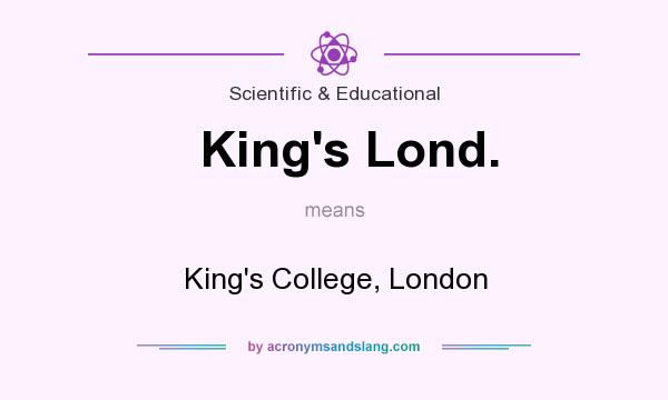 What does King`s Lond. mean? It stands for King`s College, London