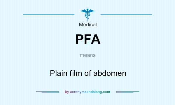 What does PFA mean? It stands for Plain film of abdomen