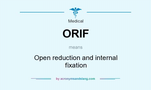What does ORIF mean? It stands for Open reduction and internal fixation
