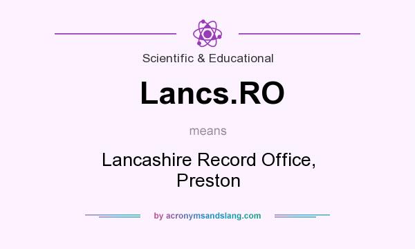 What does Lancs.RO mean? It stands for Lancashire Record Office, Preston