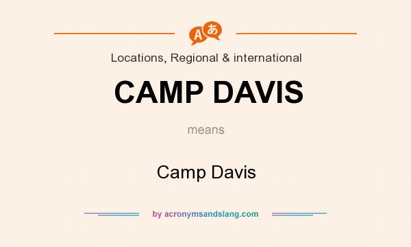 What does CAMP DAVIS mean? It stands for Camp Davis