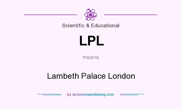 What does LPL mean? It stands for Lambeth Palace London