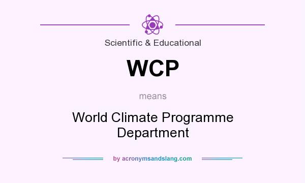 What does WCP mean? It stands for World Climate Programme Department