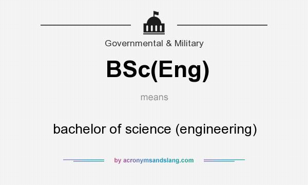 What does BSc(Eng) mean? It stands for bachelor of science (engineering)