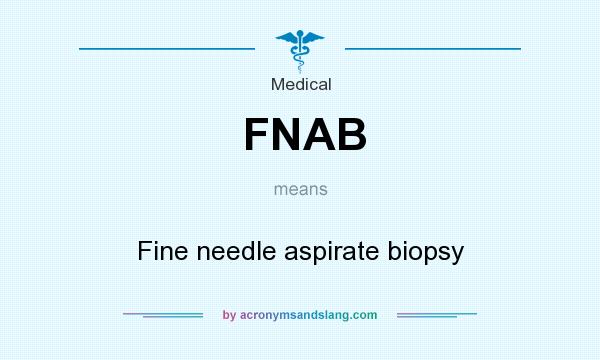 What does FNAB mean? It stands for Fine needle aspirate biopsy
