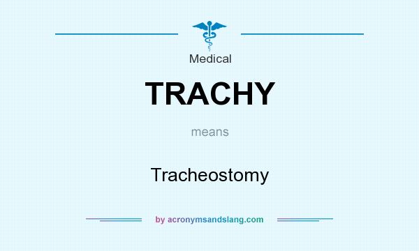 What does TRACHY mean? It stands for Tracheostomy