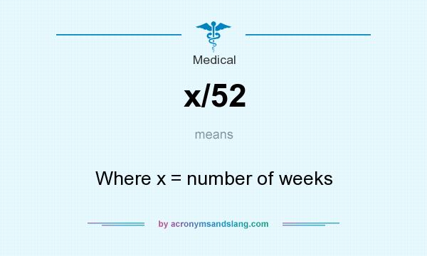 What does x/52 mean? It stands for Where x = number of weeks