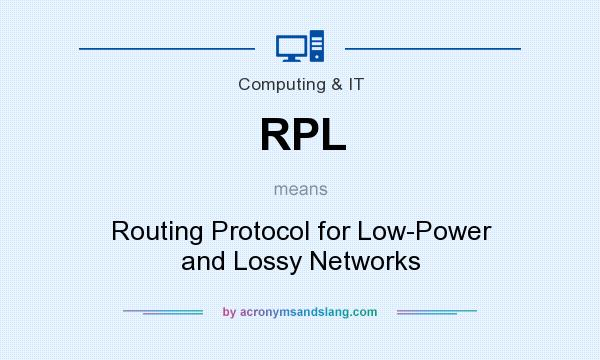 What does RPL mean? It stands for Routing Protocol for Low-Power and Lossy Networks