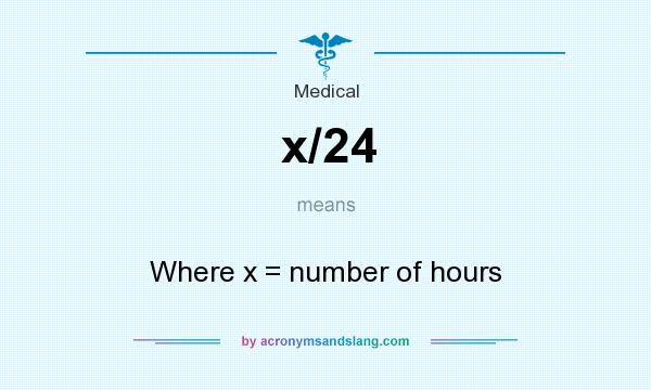 What does x/24 mean? It stands for Where x = number of hours