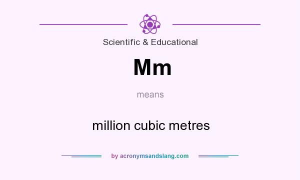 What does Mm mean? It stands for million cubic metres