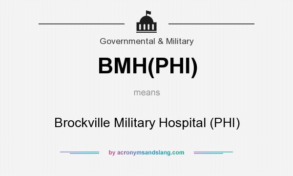 What does BMH(PHI) mean? It stands for Brockville Military Hospital (PHI)