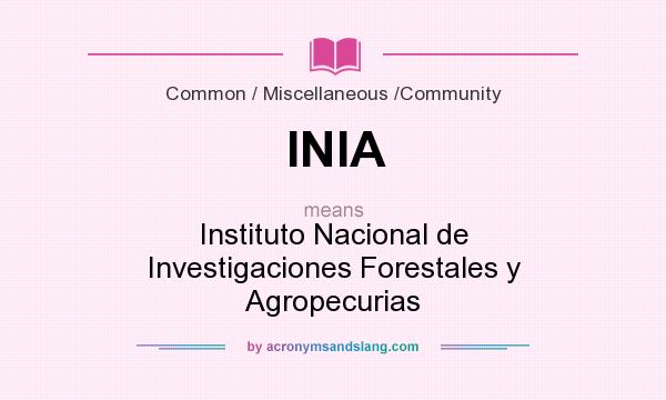 What does INIA mean? It stands for Instituto Nacional de Investigaciones Forestales y Agropecurias