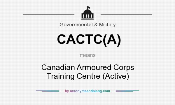 What does CACTC(A) mean? It stands for Canadian Armoured Corps Training Centre (Active)