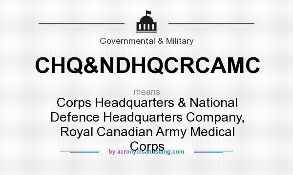 What does CHQ&NDHQCRCAMC mean? It stands for Corps Headquarters & National Defence Headquarters Company, Royal Canadian Army Medical Corps