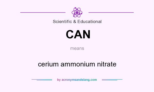 What does CAN mean? It stands for cerium ammonium nitrate