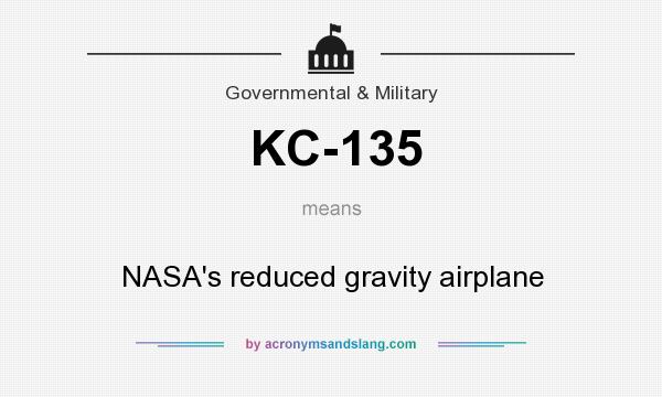 What does KC-135 mean? It stands for NASA`s reduced gravity airplane
