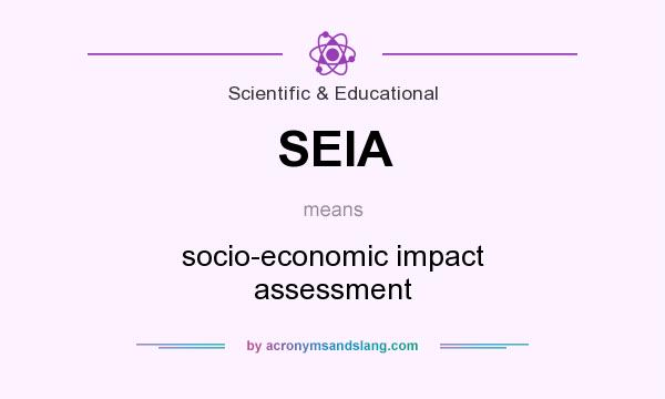 What does SEIA mean? It stands for socio-economic impact assessment