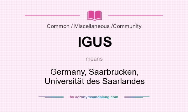 What does IGUS mean? It stands for Germany, Saarbrucken, Universität des Saarlandes