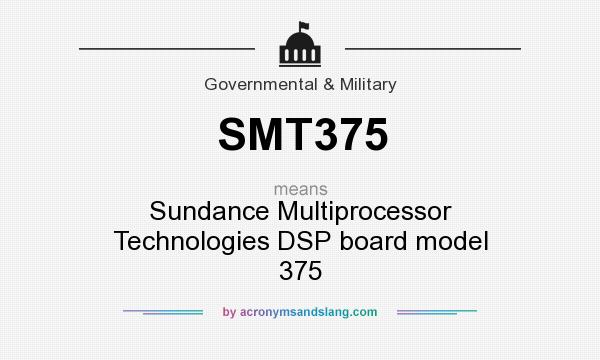 What does SMT375 mean? It stands for Sundance Multiprocessor Technologies DSP board model 375