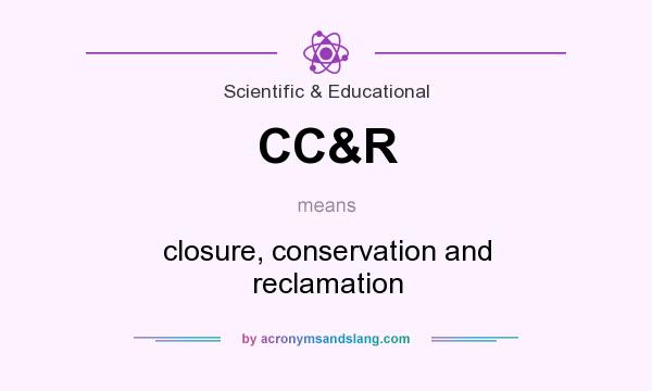 What does CC&R mean? It stands for closure, conservation and reclamation