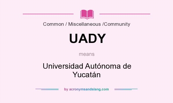 What does UADY mean? It stands for Universidad Autónoma de Yucatán