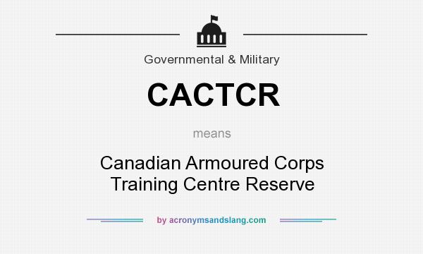 What does CACTCR mean? It stands for Canadian Armoured Corps Training Centre Reserve