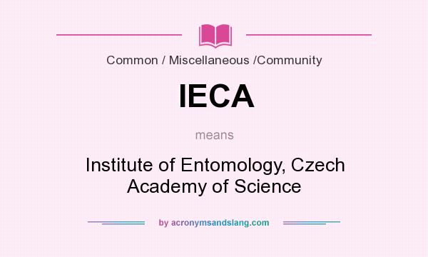 What does IECA mean? It stands for Institute of Entomology, Czech Academy of Science