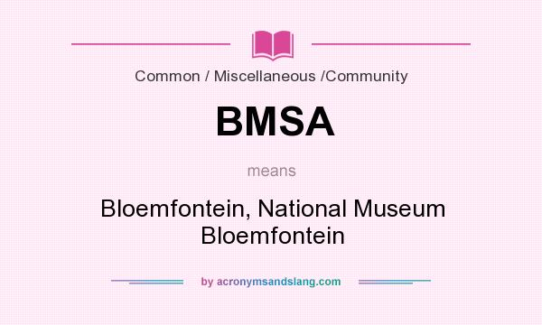 What does BMSA mean? It stands for Bloemfontein, National Museum Bloemfontein