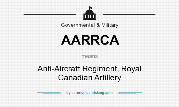 What does AARRCA mean? It stands for Anti-Aircraft Regiment, Royal Canadian Artillery