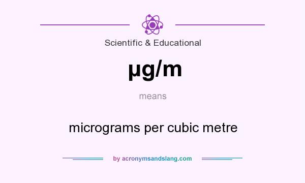 What does µg/m mean? It stands for micrograms per cubic metre