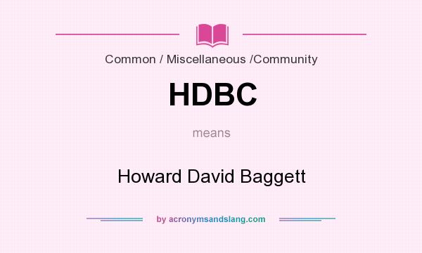 What does HDBC mean? It stands for Howard David Baggett