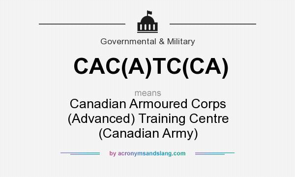 What does CAC(A)TC(CA) mean? It stands for Canadian Armoured Corps (Advanced) Training Centre (Canadian Army)