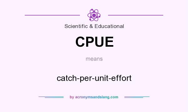 What does CPUE mean? It stands for catch-per-unit-effort